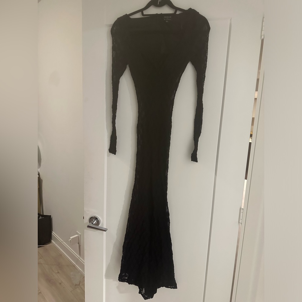 Lace Bardot full length dress